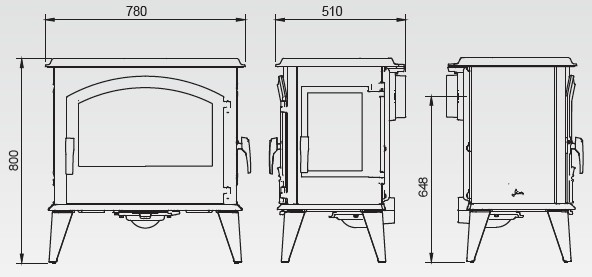 Dimensions Poêle BRUTUS Classic